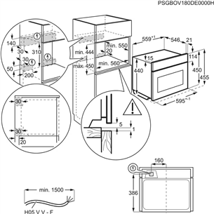 Electrolux 600, 42 L, 1000 W, must - Integreeritav kompakt-mikrolaineahi