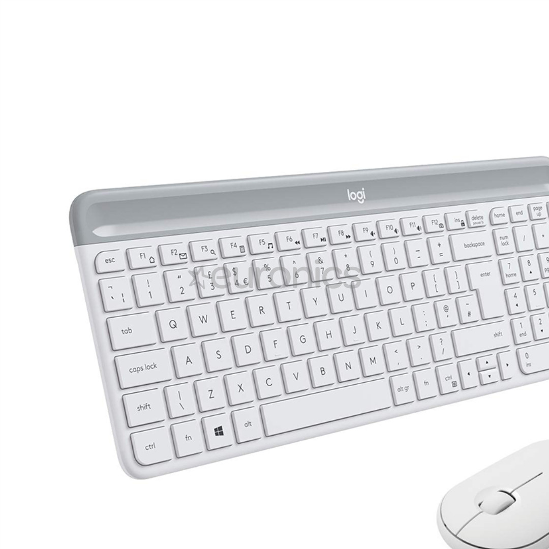 Logitech Slim Combo MK470, US, valge - Juhtmevaba klaviatuur + hiir