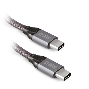 SBS USB-C - USB-C, 240 W, 1 m, hall - Kaabel