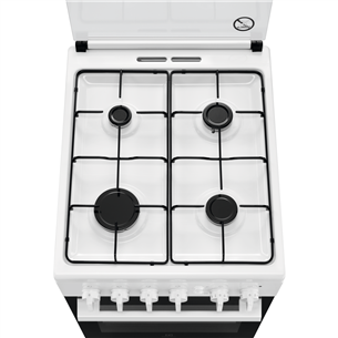 Electrolux, 55 L, white - Gas cooker with gas oven