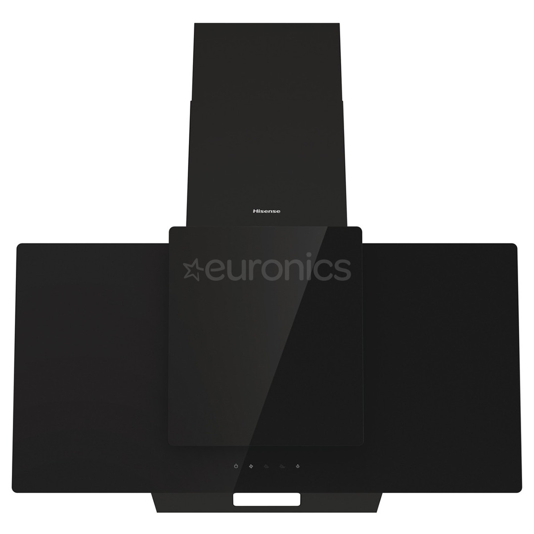 Hisense, 650 m³/h, width 90 cm, black - Cooker Hood