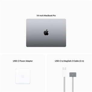 Apple MacBook Pro 14 (2023), M2 Pro 10C/16C, 16 ГБ, 512 ГБ, SWE, серый космос - Ноутбук