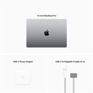 Apple MacBook Pro 14" (2023), M2 Pro 10C/16C, 16 GB, 512 GB, ENG, kosmosehall - Sülearvuti