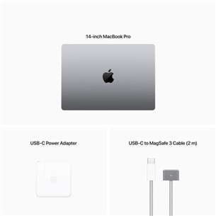 Apple MacBook Pro 14" (2023), M2 Pro 12C/19C, 16 GB, 1 TB, RUS, kosmosehall - Sülearvuti