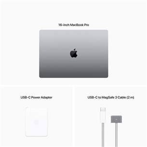 Apple MacBook Pro 16" (2023), M2 Pro 12C/19C, 16 GB, 512 GB, SWE, kosmosehall - Sülearvuti