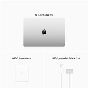 Apple MacBook Pro 16" (2023), M2 Pro 12C/19C, 16 GB, 512 GB, ENG, hõbedane - Sülearvuti