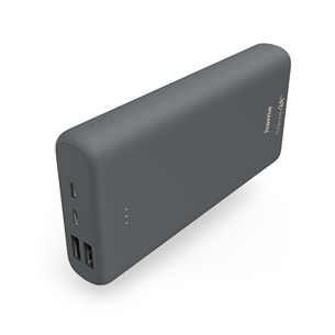 Hama Supreme 24HD Power Pack, 24000 mAh, USB-C, USB-A, tumehall - Akupank