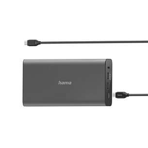 Hama Universal USB-C Power Pack, 26800 mAh, USB-A, USB-C, tumehall - Akupank 00200012