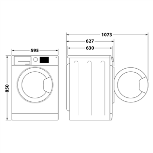 Whirlpool, 8 kg, depth 63 cm, 1400 rpm, white - Front load Washing machine