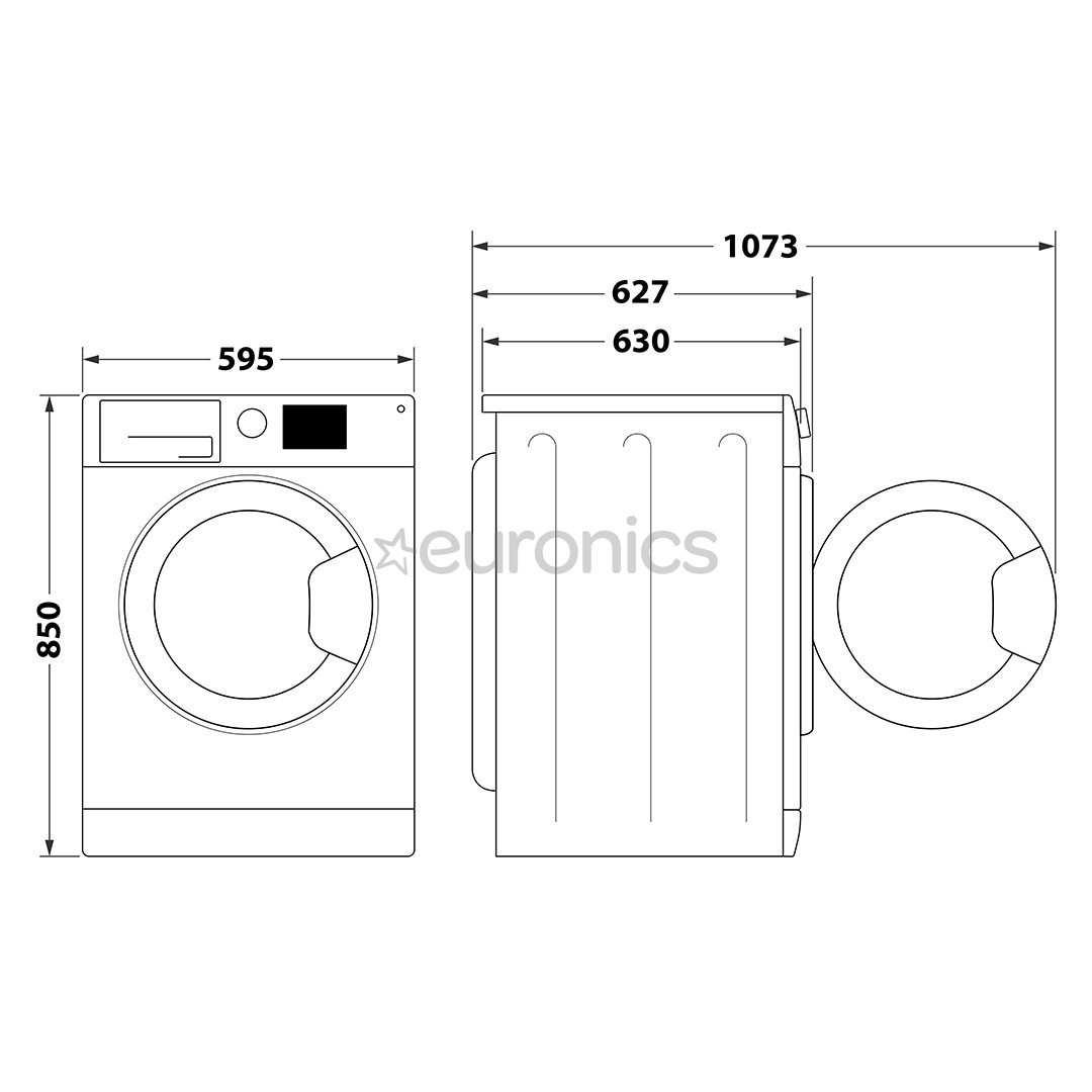 Whirlpool, 8 kg, depth 63 cm, 1400 rpm, white - Front load Washing machine