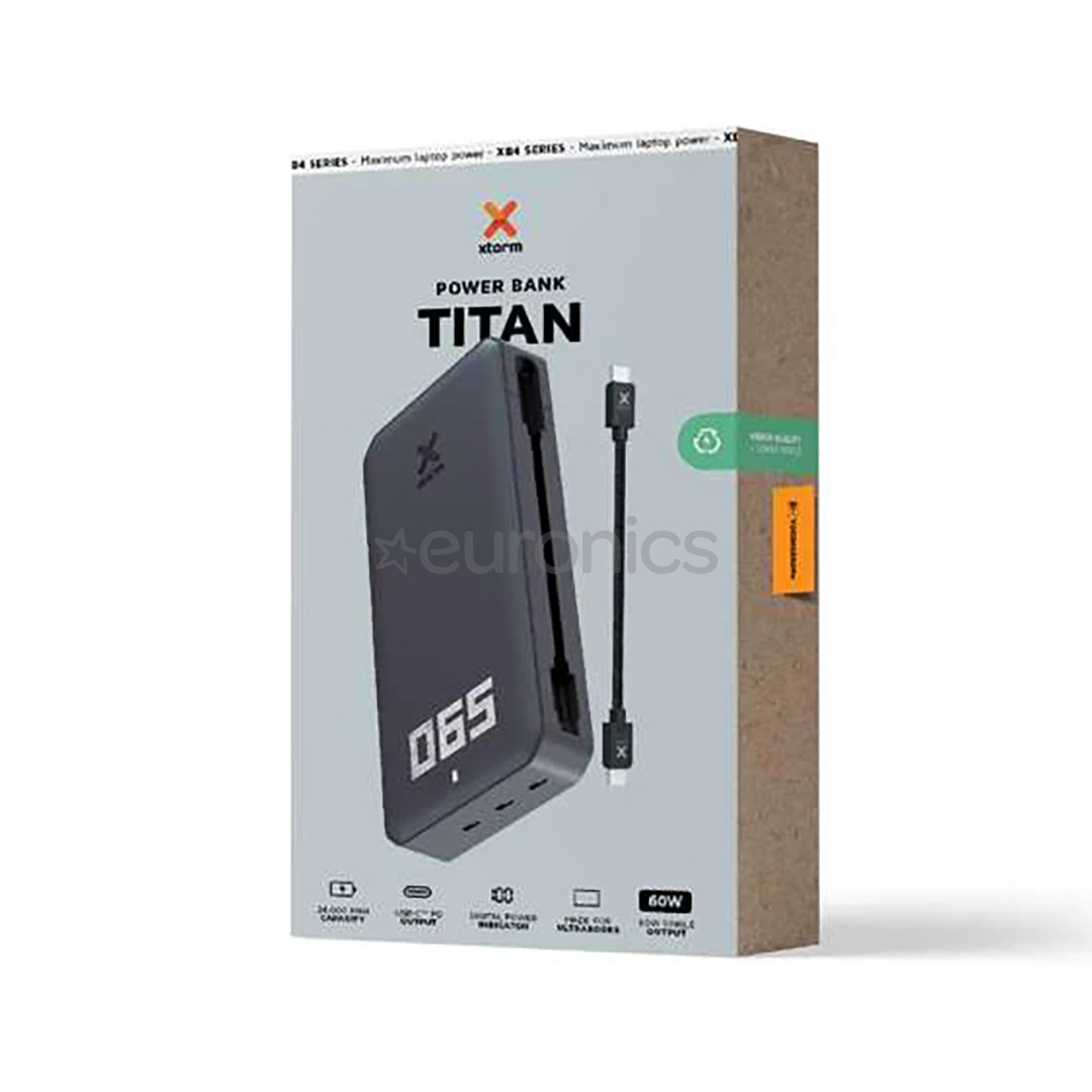 Xtorm Titan, 24 000 мАч, 60 Вт, черный - Внешний аккумулятор
