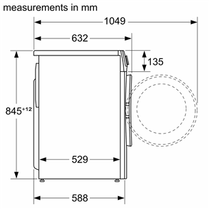 Bosch Series 6, 10 kg, 1400 p/min, sügavus 58,8 cm - Eestlaetav Pesumasin