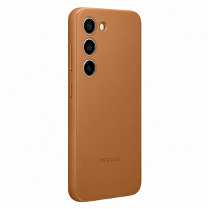 Samsung Leather Cover, Galaxy S23, коричневый - Кожаный чехол