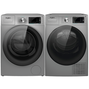 Whirlpool, 9 kg + 9 kg, silver - Washing machine + clothes dryer W6W945SB+W7D93SB