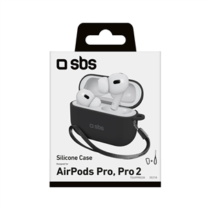 SBS, Apple AirPods Pro, силикон, черный - Чехол