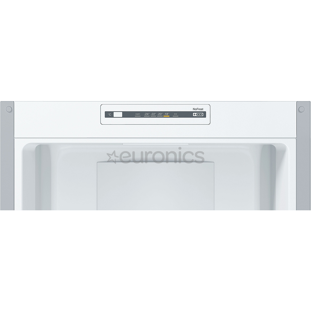 Bosch Series 2, NoFrost, 305 L, 186 cm, stainless steel - Refrigerator