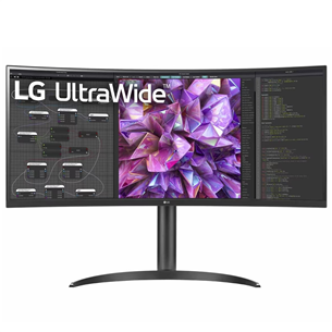 LG UltraWide WQ75C, 34'', QHD, LED IPS, USB-C, nõgus, must - Monitor 34WQ75C-B