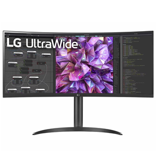 LG UltraWide WQ75C, 34'', изогнутый, QHD, LED IPS, USB-C, черный - Монитор