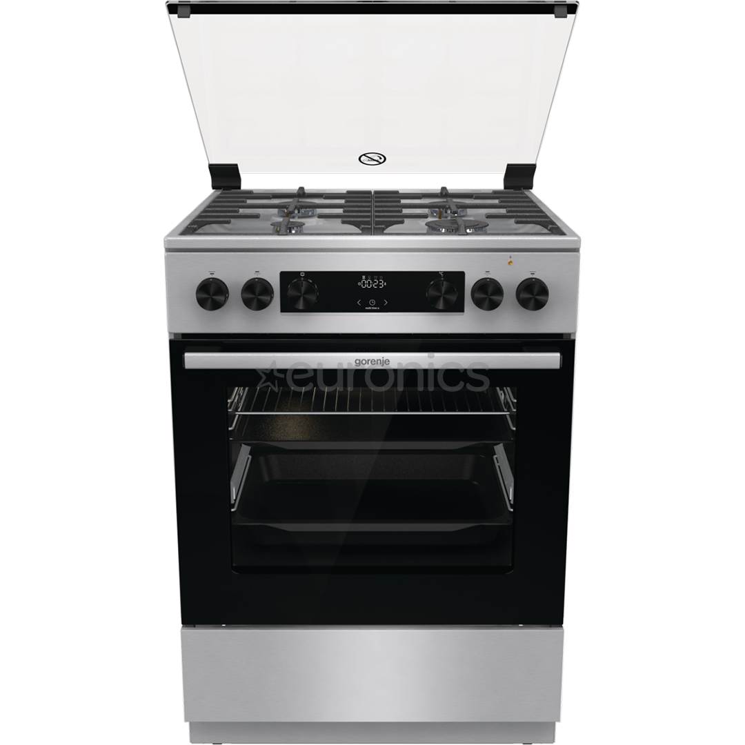 Gorenje, 71 L, laius 60 cm, roostevaba teras - Gaasipliit elektriahjuga