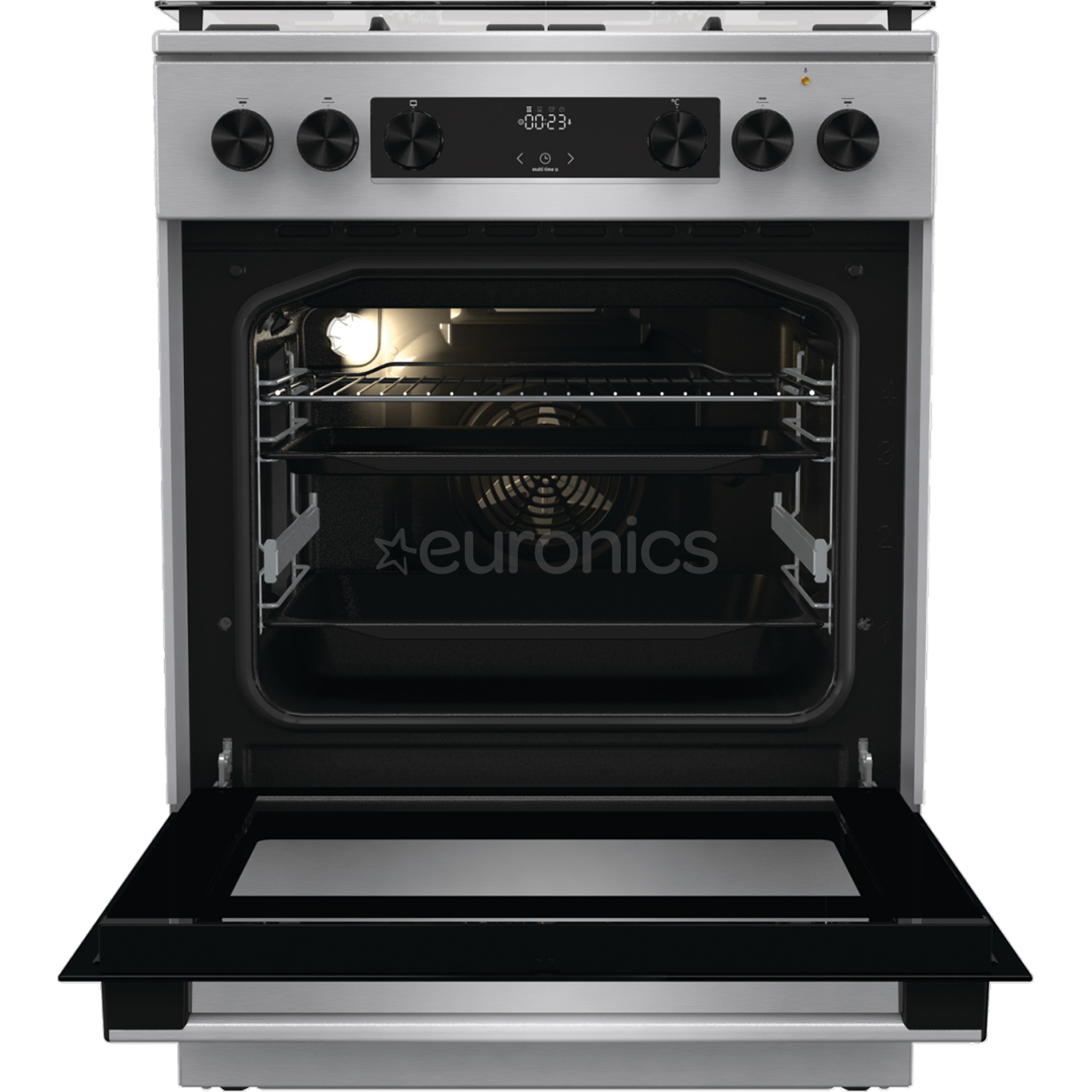 Gorenje, 71 L, laius 60 cm, roostevaba teras - Gaasipliit elektriahjuga
