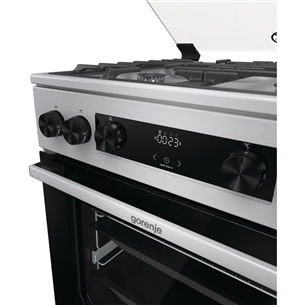 Gorenje, 71 L, width 60 cm, stainless steel - Gas cooker with electric oven