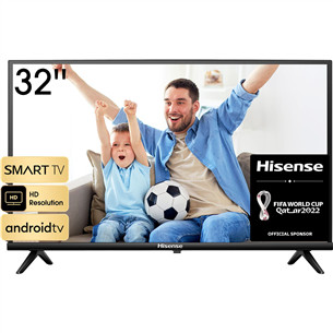Hisense A4HA, 32'', HD, LED LCD, jalad äärtes, must - Teler