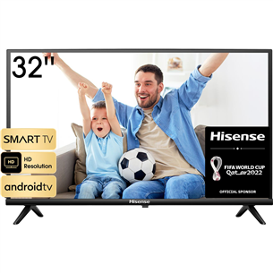 Hisense A4HA, 32'', HD, LED LCD, боковые ножки, черный - Телевизор 32A4HA