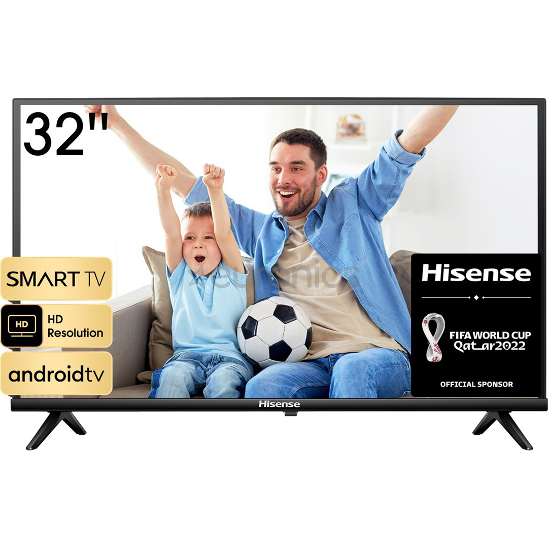 Hisense A4HA, 32'', HD, LED LCD, jalad äärtes, must - Teler