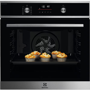 Electrolux SteamBake 600, pyrolytic cleaning, 72 L, stainless steel - Built-in Oven