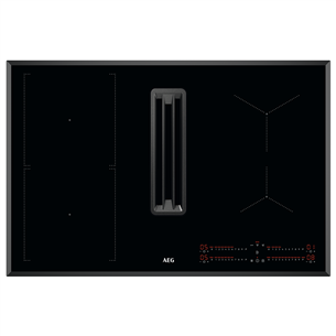 AEG 6000 Bridge, 80 см, черный - Интегрируемая индукционная варочная панель с вытяжкой