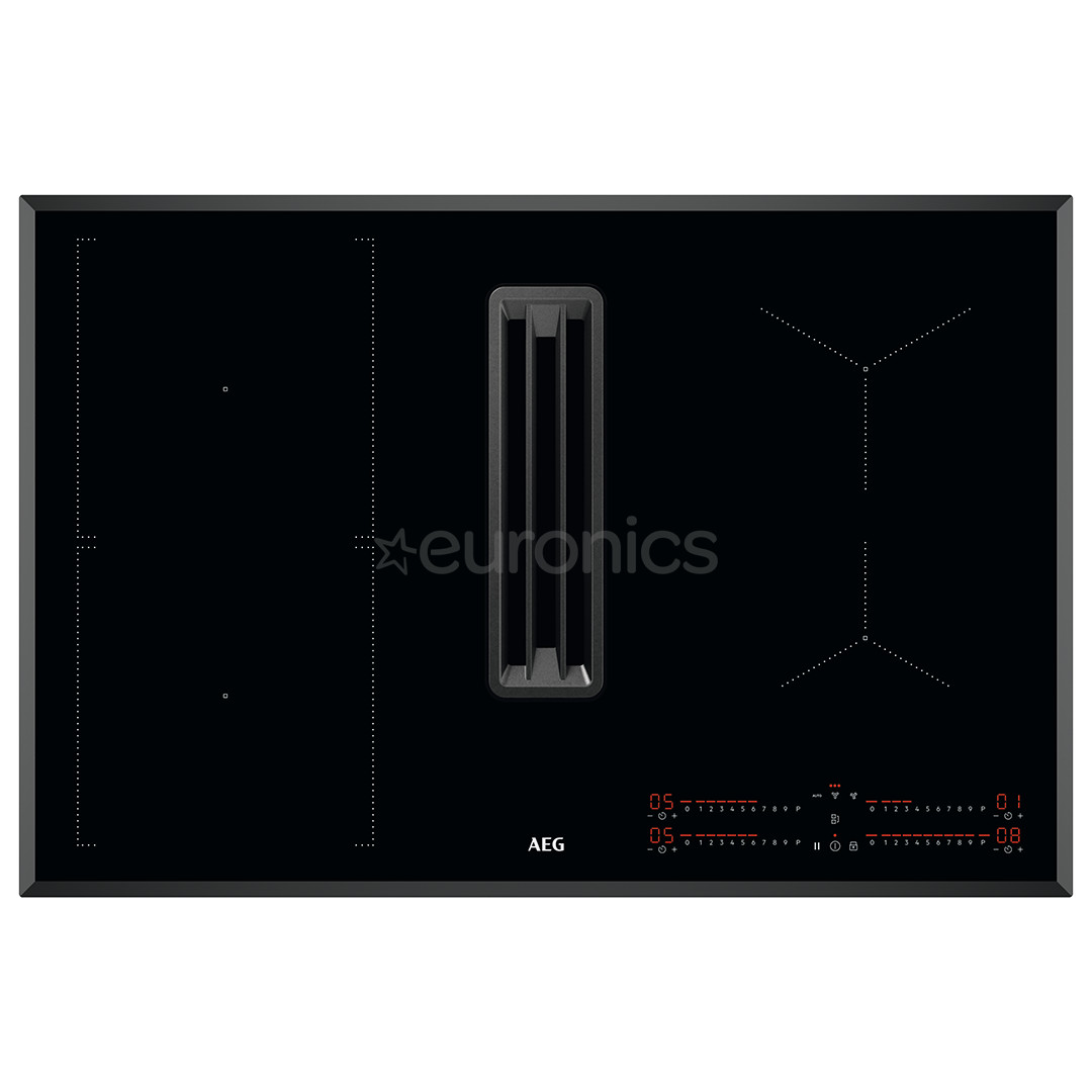 AEG 6000 Bridge, 80 см, черный - Интегрируемая индукционная варочная панель с вытяжкой