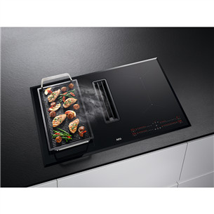 AEG 6000 Bridge, 80 см, черный - Интегрируемая индукционная варочная панель с вытяжкой