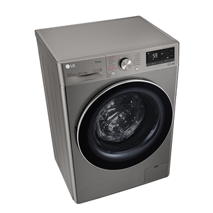 LG, Slim Steam, 8.5 kg / 5 kg, depth 47.5 cm, 1200 rpm, silver - Washer-Dryer Combo