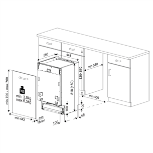 Beko, Beyond, 11 place settings, width 44,8 cm - Built-in Dishwasher