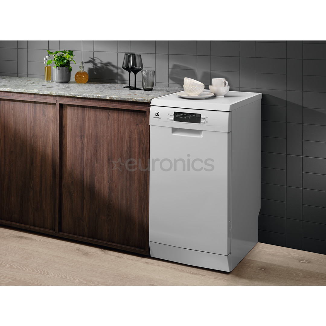 Electrolux 600 Slim, 10 комплектов посуды, ширина 44,6 см, белый - Отдельностоящая посудомоечная машина