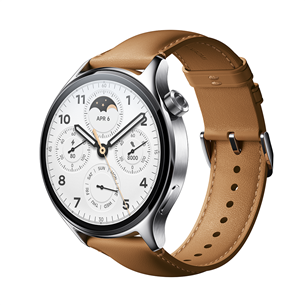 Xiaomi Watch S1 Pro, silver, brown strap- Smart sports watch 41808