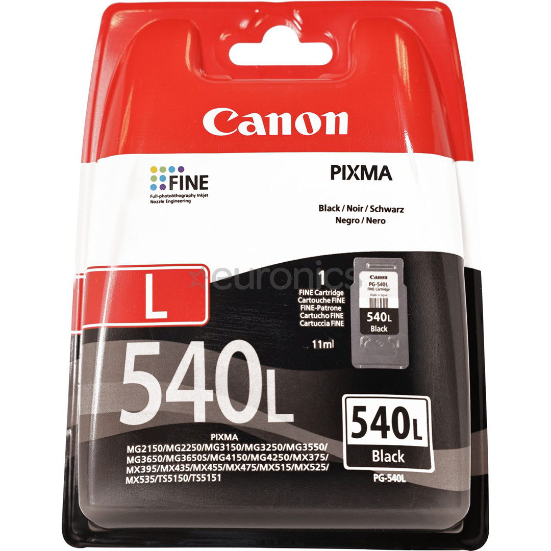 Canon PG-540L, must - Tindikassett