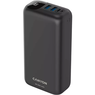 Canyon PB-301, 30 000 mAh, USB-A, USB-C, must - Akupank CNE-CPB301B