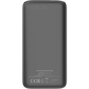 Canyon PB-301, 30 000 mAh, USB-A, USB-C, must - Akupank