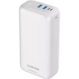 Canyon PB-301, 30 000 mAh, USB-A, USB-C, valge - Akupank CNE-CPB301W
