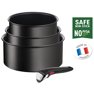 Tefal Ingenio Unlimited, must - 3-osaline kastrulite komplekt + käepide