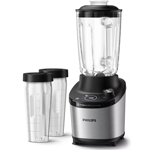 Philips 7000 Series, 1500 Вт, серебристый - Блендер + 2 бутылки HR3760/10