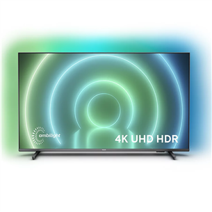 Philips PUS7906, 65", 4K UHD, LED LCD, боковые ножки, серый - Телевизор