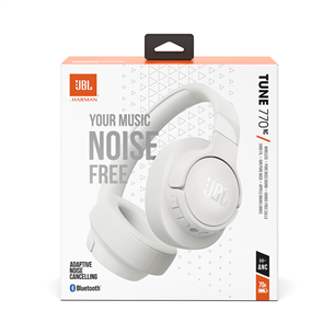 JBL Tune 770NC, adaptive noise cancelling, white - Wireless over-ear headphones