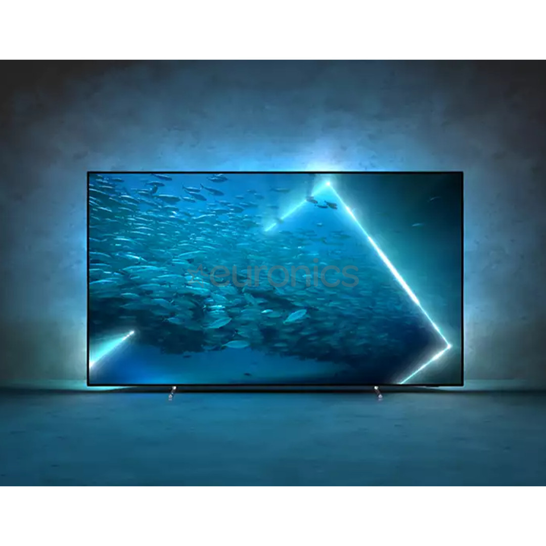 Philips OLED707, 65", 4K UHD, OLED, jalad äärtes, hõbedane - Teler
