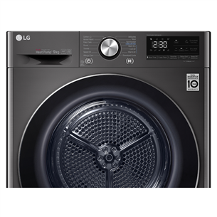 LG, 9 kg, depth 66 cm, black - Clothes Dryer