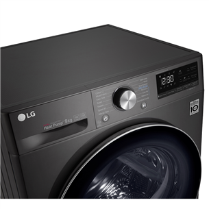 LG, 9 kg, depth 66 cm, black - Clothes Dryer