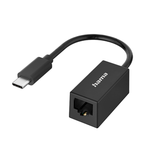 Hama Network Adapter, USB-C -> LAN, black - Adapter