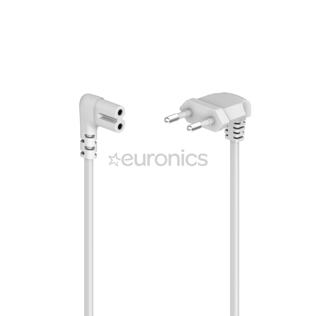 Hama power cord, 2-pin, nurklik, valge - Voolujuhe