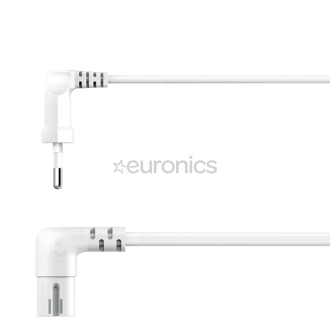 Hama power cord, 2-pin, nurklik, valge - Voolujuhe